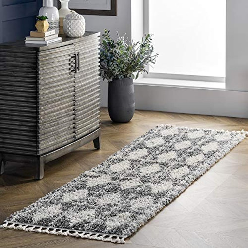 Tapetes Alfombra Diamond Shag  Color Gris