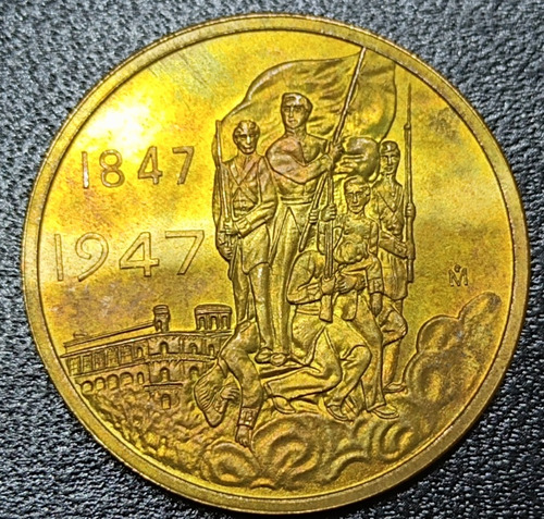 Lote 5 Medallas Mo. Batalla De Chapultepec 1847-1947 Bronce 