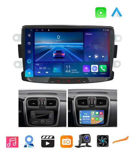 Peerce Estéreo 4+64g Android Para Renault Duster Logan Oroch Captur