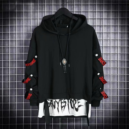 Sudadera Con Capucha De Bloques De Colores Holgados De Moda