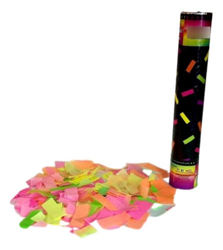 Lança Confetes 30cm Papel Neon Colorido - 01 Unid