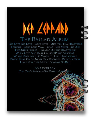 Imagen 2 de 4 de Cuaderno Def Leppard 15x20 Cms Media Carta