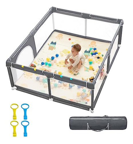 Dearlomum Baby Playpen, 71  X59  Más Grande Plazard De Bebé,