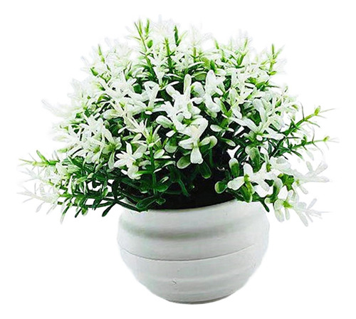 Ornamento Em Vaso De Flores Falsas, Bonsai Falso, Branco
