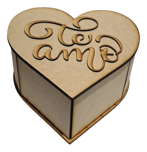 Caja De Corazon Mdf 30 Cm Te Amo