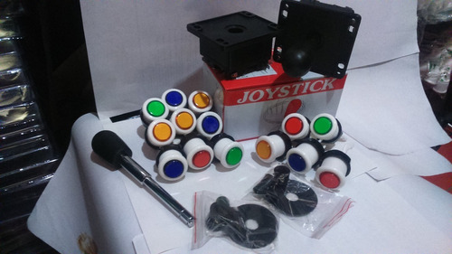 Kit Arcade (2 Palancas Joystick Y 14 Botones Cristal)