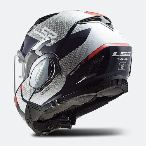      Casco Abatible Ls2 Valiant Il Citius  Blanco Azul Diseño Modular Tamaño Del Casco Xl