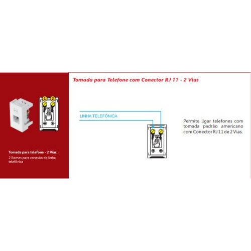 Módulo Tomada Telefone Rj11 2 Vias Evidence/modulare Fame