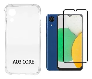 Capa Capinha Case + Pelicula 3d Para Samsung Galaxy A03 Core Cor Transparente