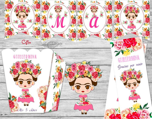 Kit Imprimible Frida Kahlo Candy Invitaciones Cumpleaños