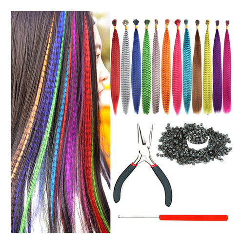 Xiaofeng Kit De Extensiones De Cabello De Plumas De 20 Pulga