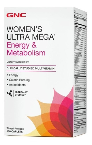 Gnc Women Ultra Mega Energy Multivitamínico Feminino 180caps