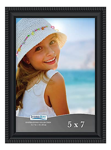 Icona Bay 5x7 Black Picture Frame Hermoso Detallado 9ypxu