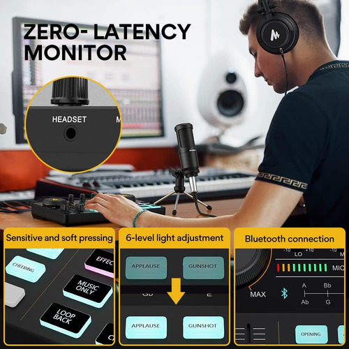 Maono Podcast Equipment Bundle Mezclador De Audio Todo-en...
