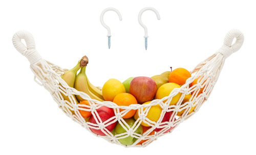 Hamaca De Frutas De Macramé Para Cocina Debajo Del Gabinet.