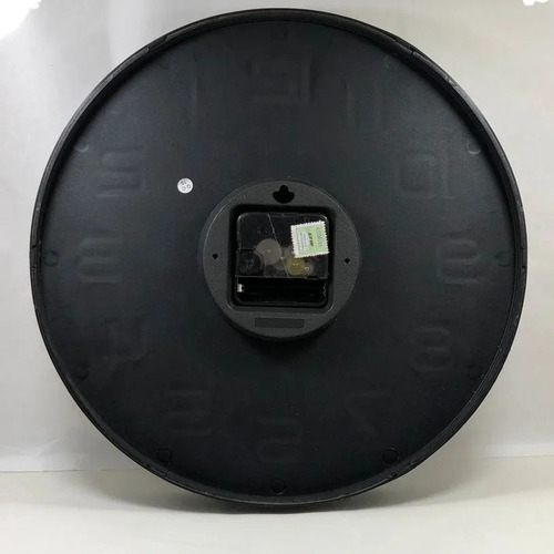 Imagen 5 de 6 de Reloj De Pared Borde Y Fondo Negro C/números Blanco