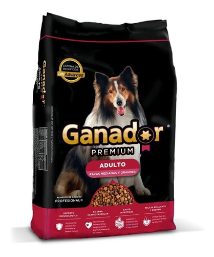 Alimento Ganador Premium para perro adulto de raza mediana y grande en bolsa de 20kg