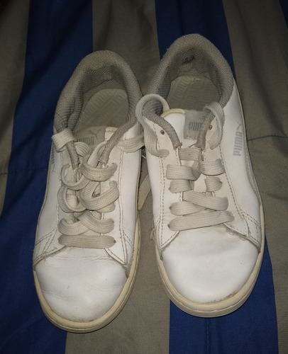 Zapatillas Blancas Puma Talle 33 Oportunidad Colegial