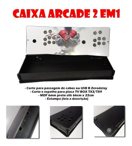 Imagem 1 de 8 de Caixa Arcade 3 Em 1 Box P281 (com Acrílico E Estampa)