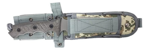 Cuchillo Táctico Commander Con Funda Trento Aventureros Color Gris