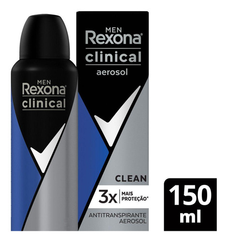 Desodorante Rexona Men Clinical Antitranspirante Clean 150ml