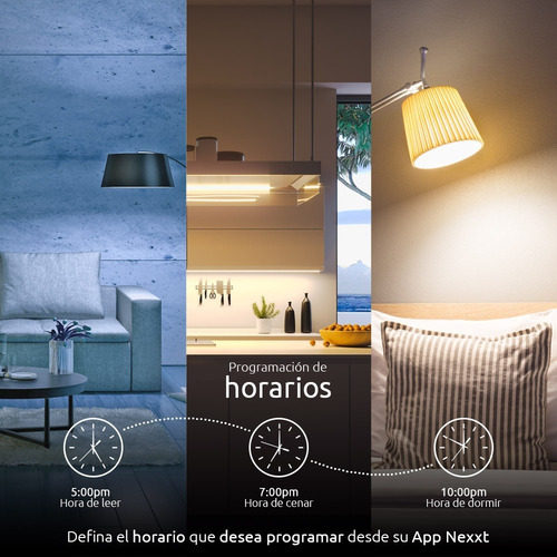 Imagen 5 de 6 de Bombillo Nexxt Nhb-w110 Luz Calida/fria Smart Wifi Pack 1