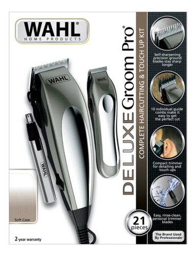 Wahl Homeset Cortadora De Cabello Deluxe Groom Pro,21 Piez