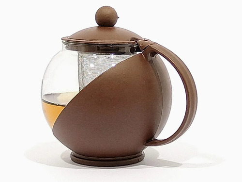 Imagen 4 de 10 de Tetera Cafetera Vidrio Con Filtro Infusor Te En Hebras 750ml