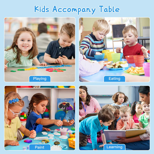 Juego De Mesa De Estudio Para Niños Con 2 Sillas Ajustables
