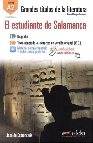 Estudiante de Salamanca A2 - Audio descargable en plataforma, de Espronceda, Jose De. Editora Distribuidores Associados De Livros S.A., capa mole em español, 2015