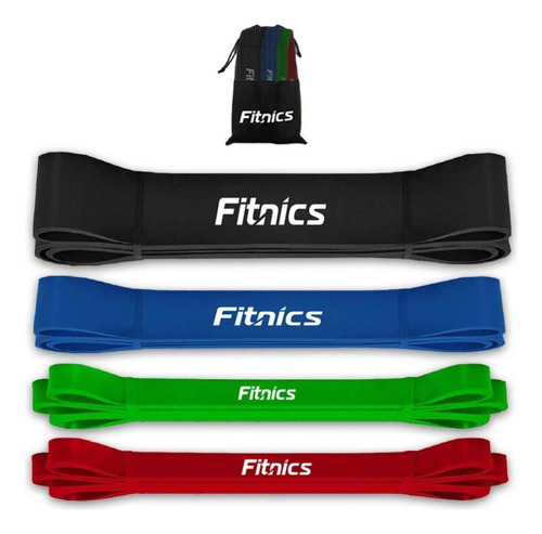 Bandas Elasticas Power Bands Latex Resistencia Fitnics Set 4