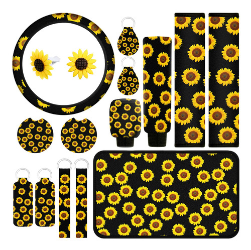 Juego De 16 Accesorios De Girasol Para Automvil, Funda Para