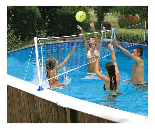 Poolmaster 72776 - Juego De Voleibol Y Bádminton Con Soporte