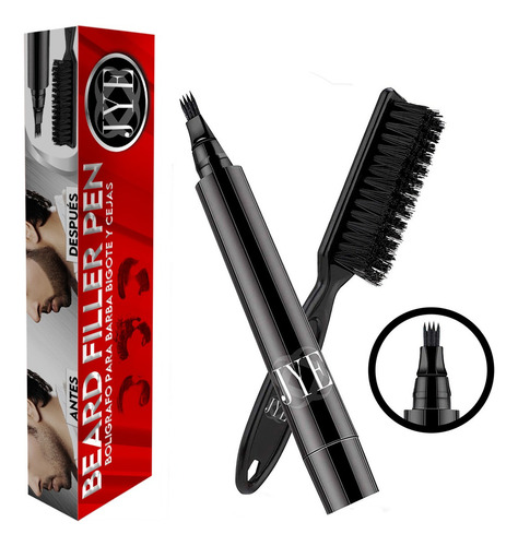 Kit Boligrafo Cepillo Negrojye Bamboo Original Cabello Barba Color Negro JYE