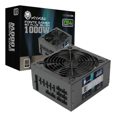 Fonte Atx 1000w Real Mymax Full Modular 80+silver Pfc Ativo