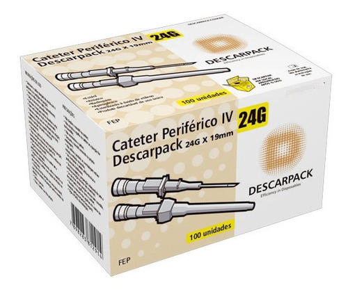 Cateter Intravenoso Periférico 24g Amarelo Cx 100 Descarpack