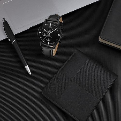 Bag 2 Conjunto De Presente Para Homem Relógio Carteira Preto