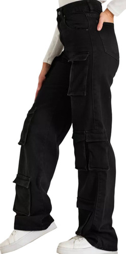 Pantalon Cargo Jean Negro