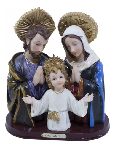 Sagrada Família Imagem Religiosa Em Resina 21 Cm Cor Colorido