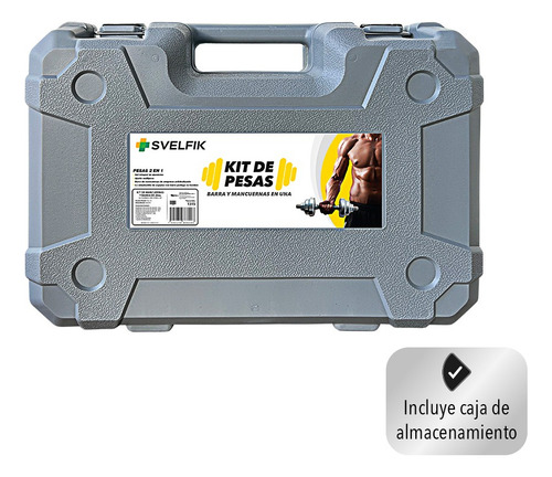 Imagen 4 de 7 de Kit De Mancuernas Pesas Con Discos 20 Kg