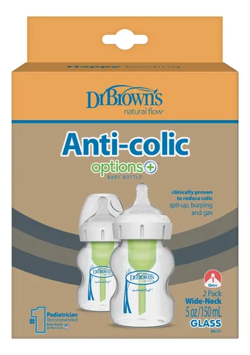 Pack 2 Mamaderas De Vidrio Dr. Brown's 150ml Boca Ancha