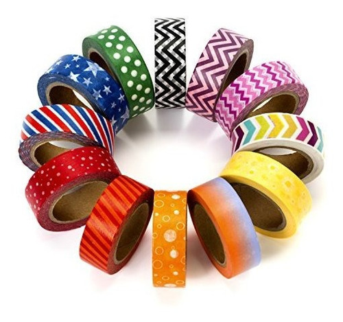 Imagen 8 de 8 de Cinta Adhesiva Decorativa Washi De United Tapes (juego De 12