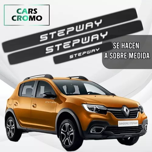 Pisa Puerta Renault Stepway Vinilo Fibra De Carbono.