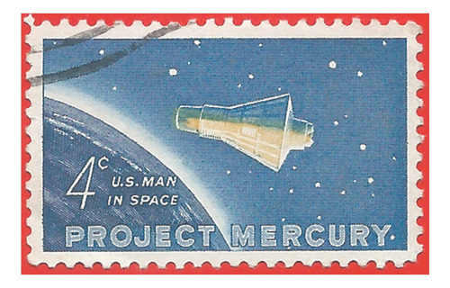 1962. Estampilla Proyecto Mercury, Estados Unidos. Slg1