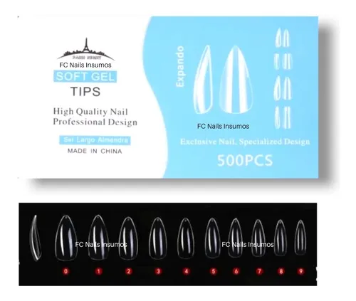 comprar Tips Paris Night Xl Almendra 500 Un.soft Gel Press On