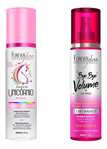 Forever Liss Kit Bye Bye Volume E Frizz + Magia De Unicórnio
