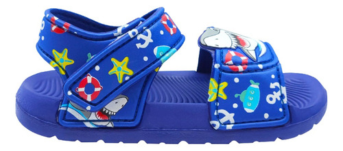 Sandalia Azul Para Niño Con Tiburon