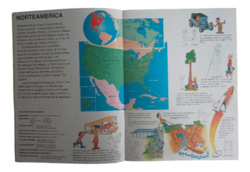 Libro Atlas Universal Con Stickers Infantil Retro Vintage