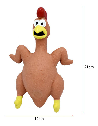 Pollo De Goma Con Sonido, Novedad, Divertido Juego Marrón