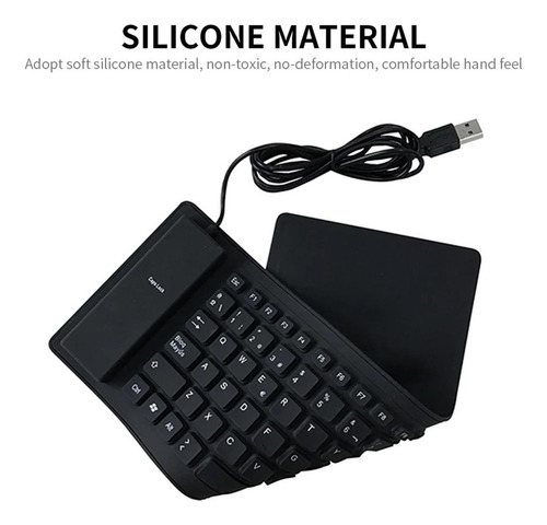 Teclado En Español Plegable Con Cable Usb A Prueba De Agua